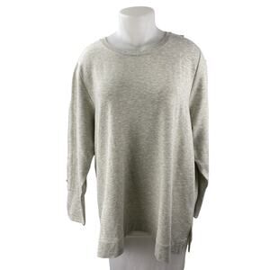 Soft Surroundings Gray Crew Neck Long Sleeve Tunic Sweatshirt Sweater Top Sz 3X